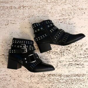 Black, Fergalicious Ankle Booties